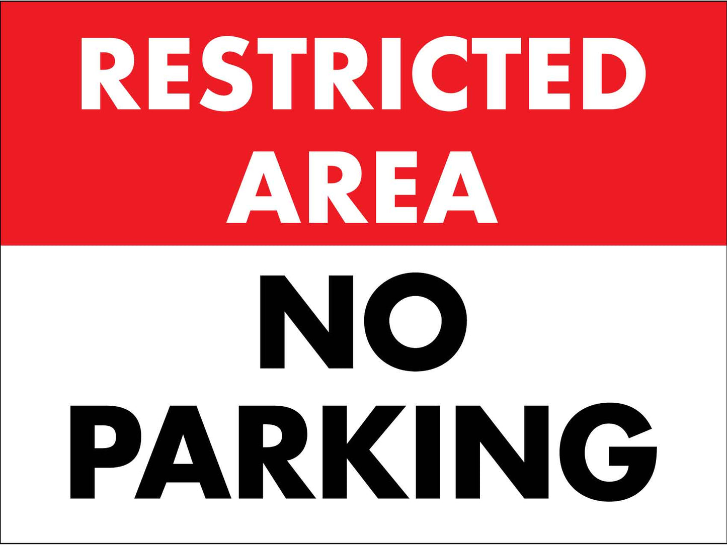 Restricted Area No Parking Sign