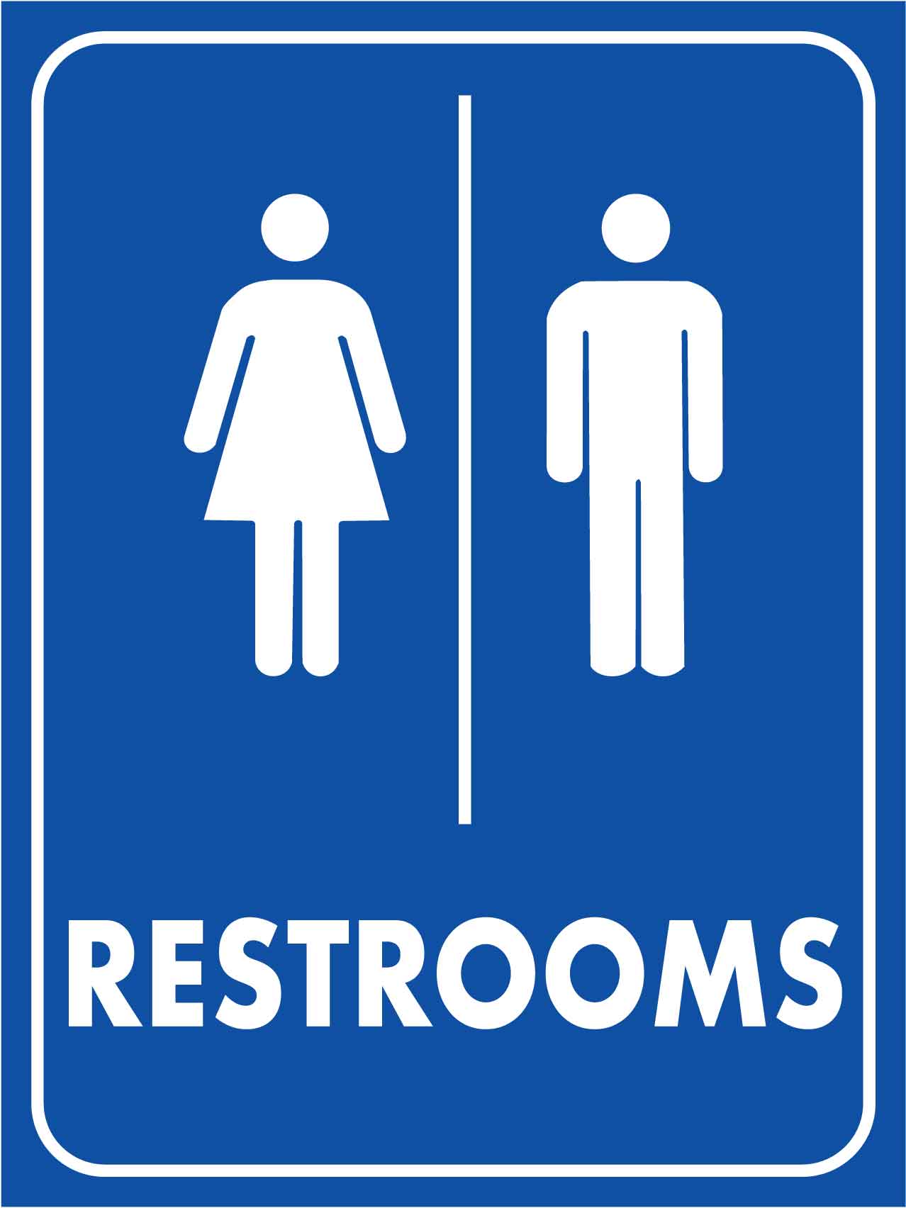 Restrooms Blue Sign – New Signs