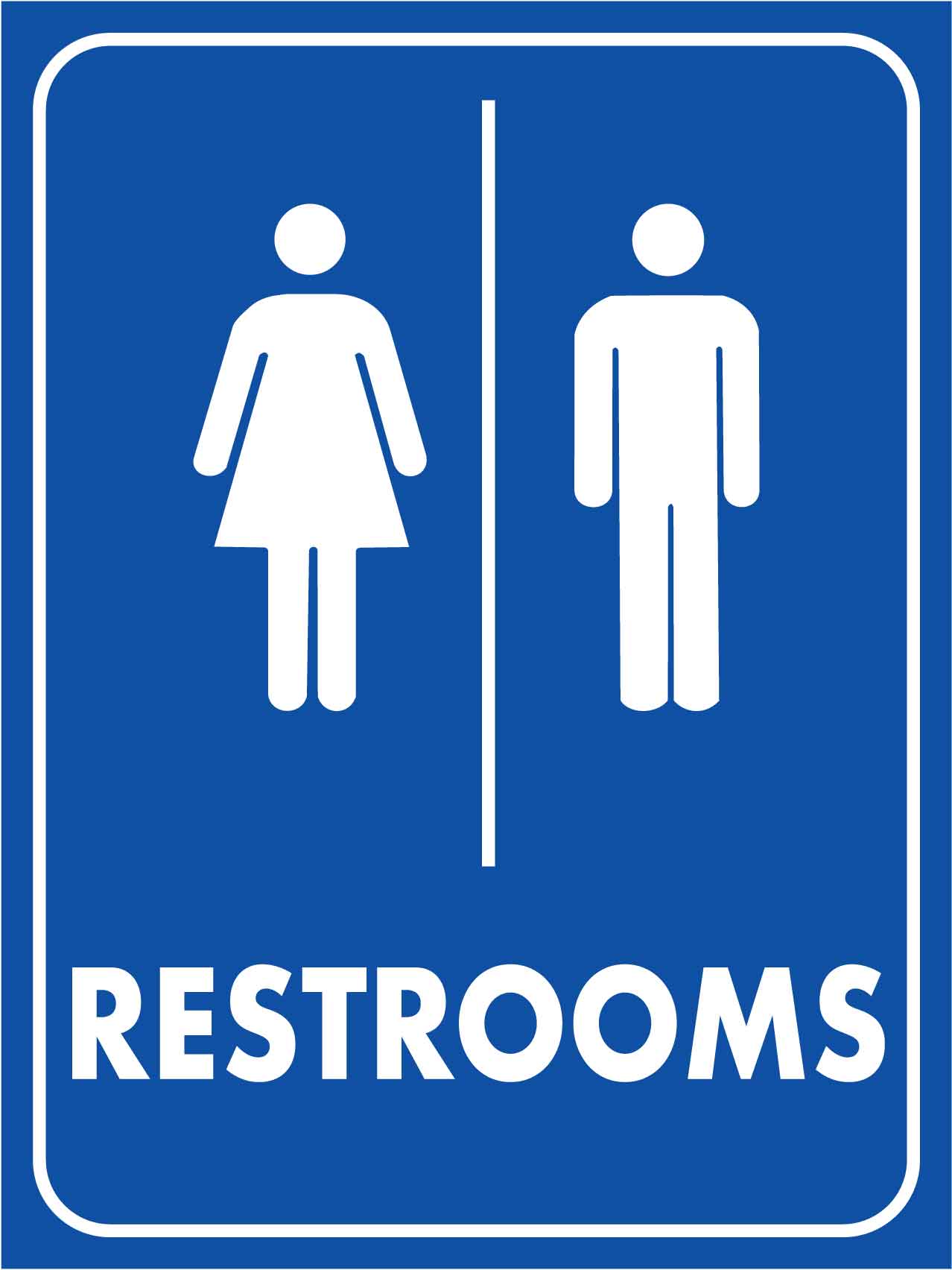 Restrooms Blue Sign