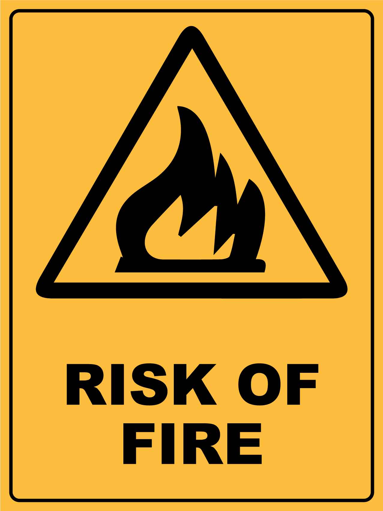 Risk of Fire Sign