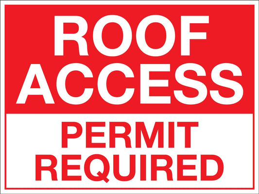 Roof Access Permit Required Sign