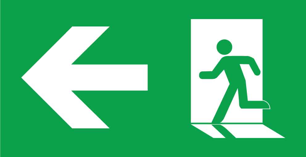 Running Man Left Arrow Small Sign – New Signs