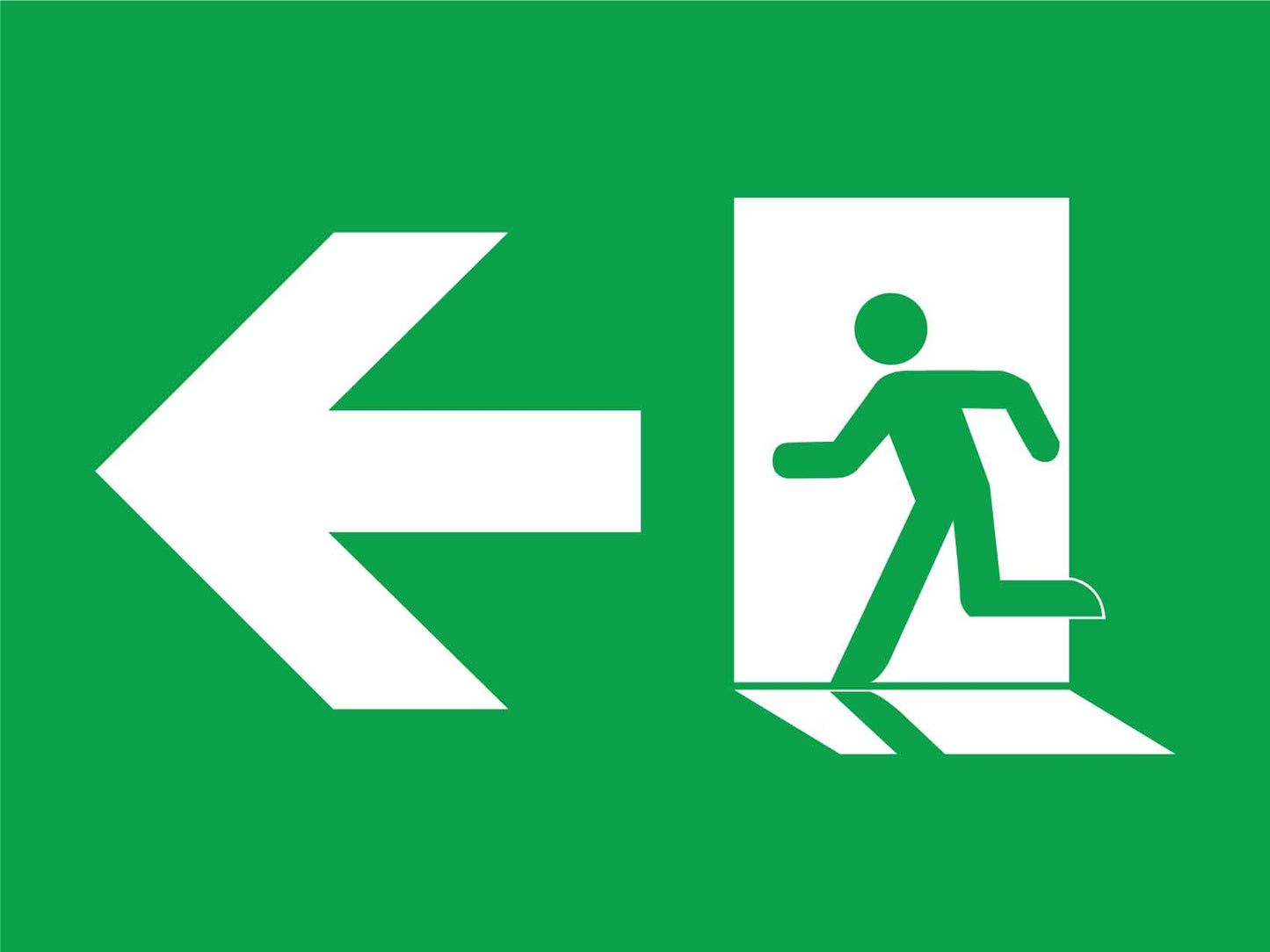 Running Man Left Arrow Sign