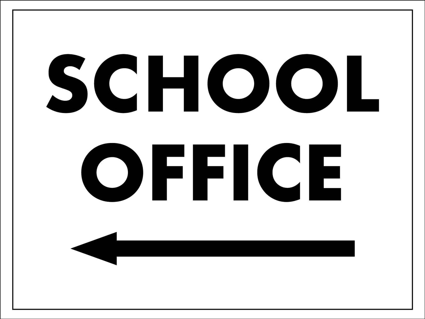 School Office Left Arrow Sign