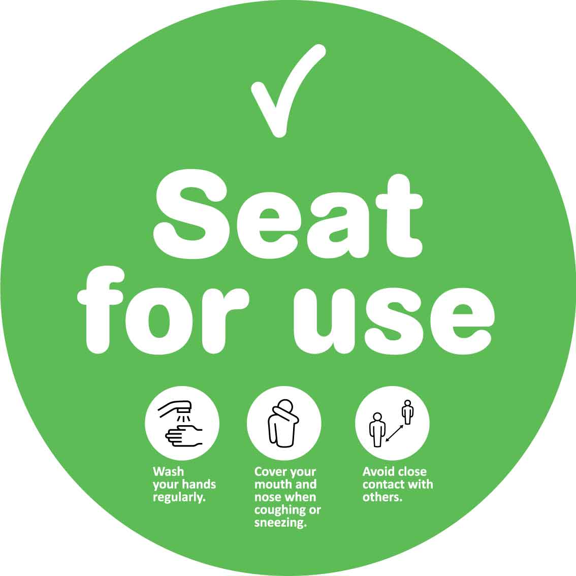 Seat For Use Green Decal