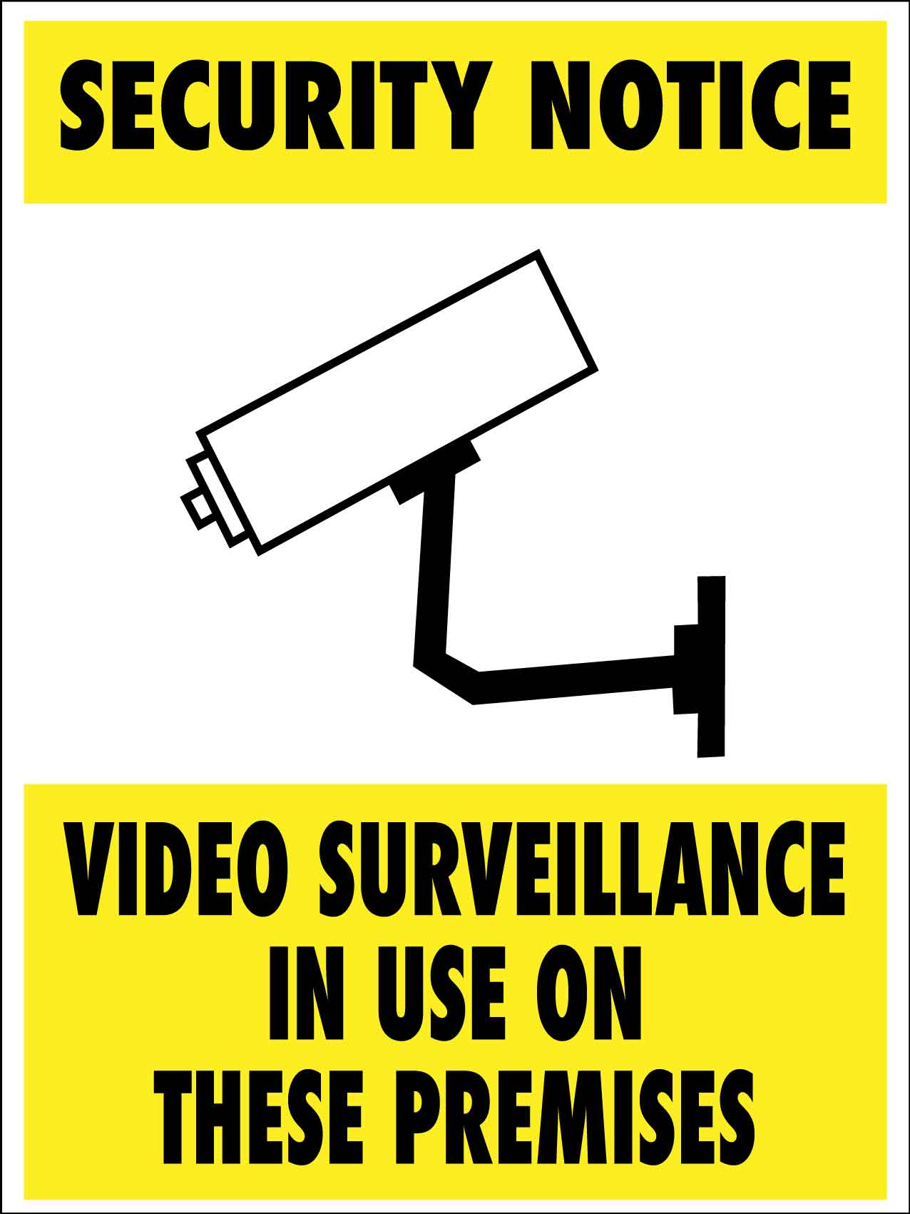 Security Notice Video Surveillance In Use On These Premises Sign