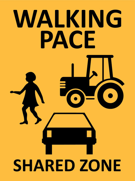 Shared Zone People Tractor Sign