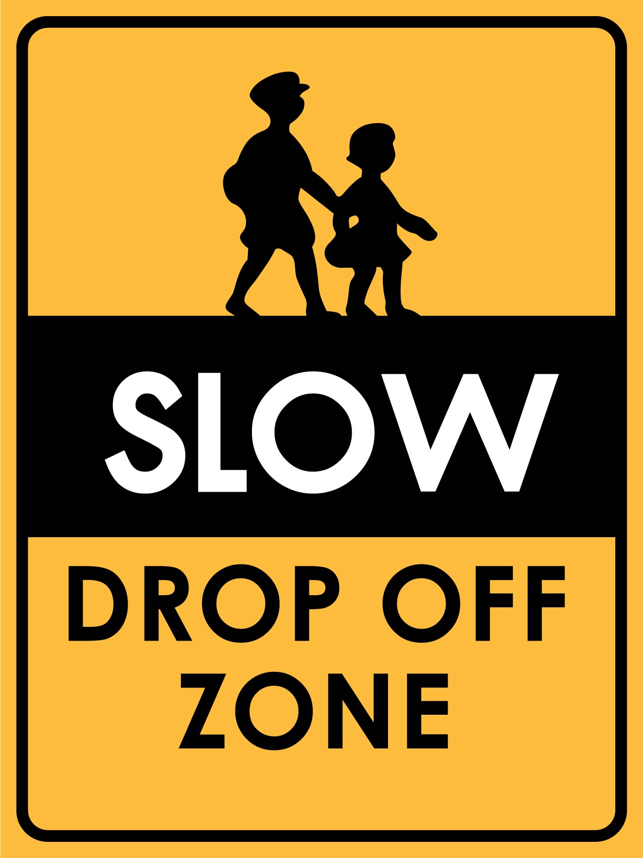 Slow Drop Off Zone Sign