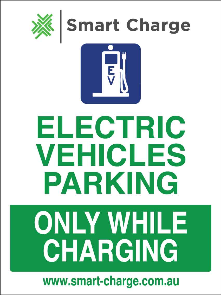 Smart Charge Electric Vehicle Parking Only While Charging Sign