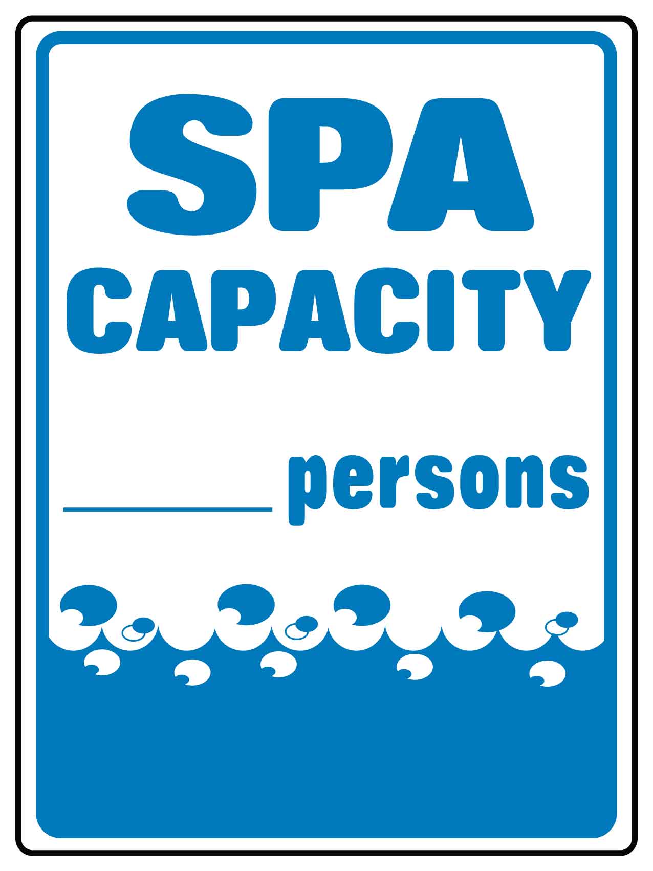 Spa Capacity Sign – New Signs