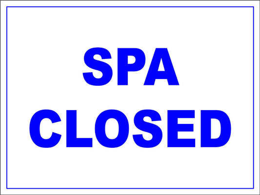 Spa Closed Sign