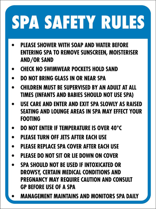 Spa Rules 5 Sign