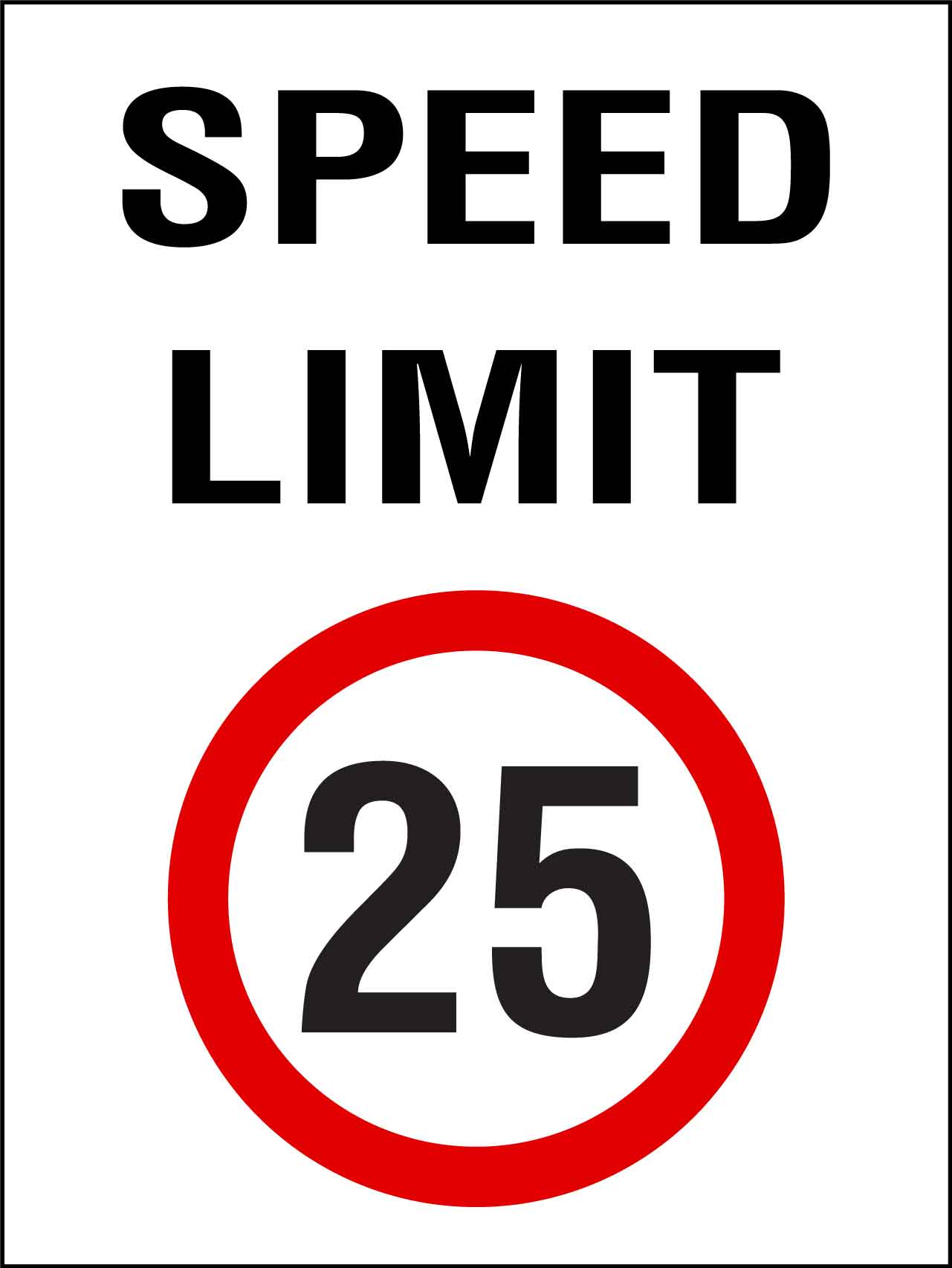 Speed Limit 25km Sign