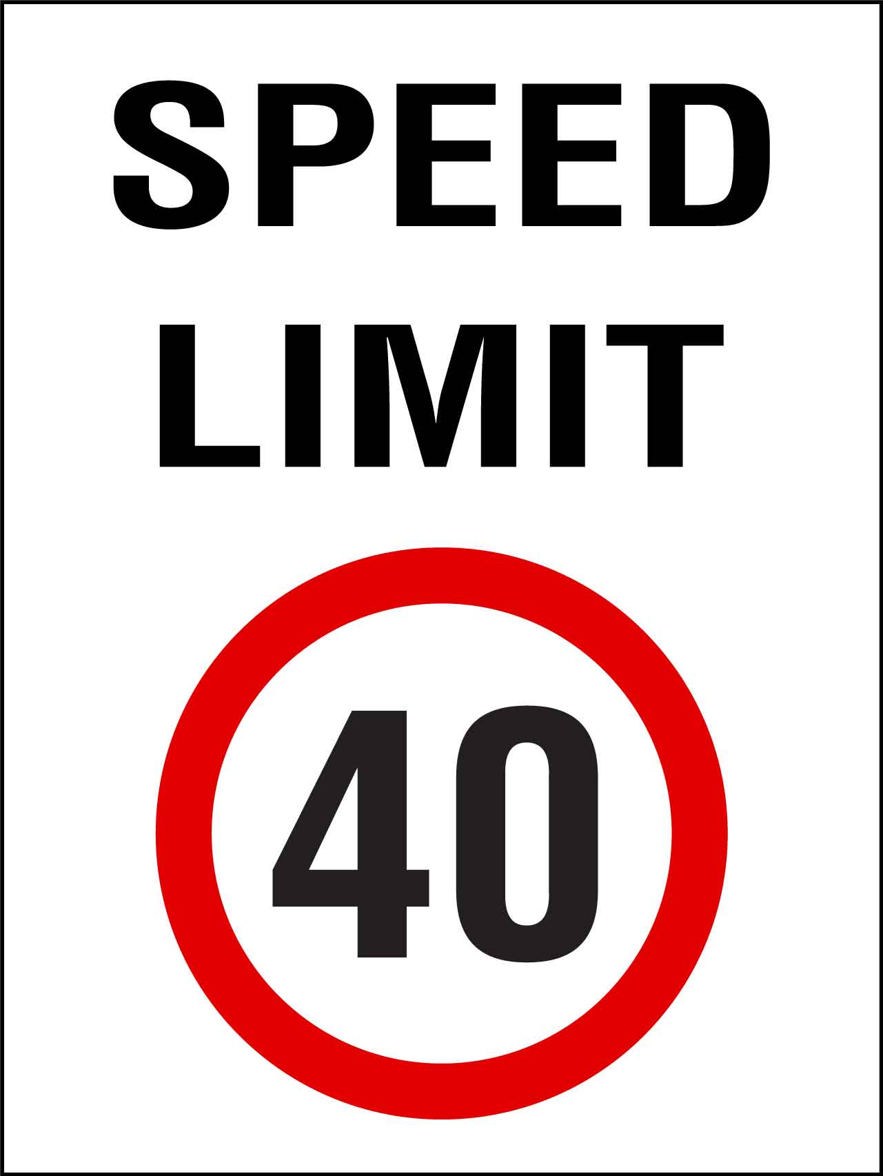 Speed Limit 40km Sign