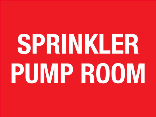 Sprinkler Pump Room Sign