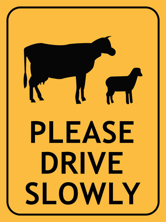 Stock Please Drive Slowly Sign