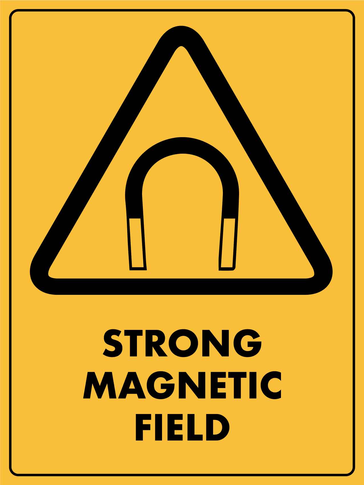 Caution Strong Magnetic Field Sign