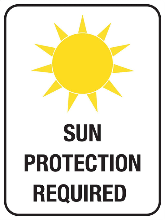 Sun Protection Required Sign With Symbol Sign
