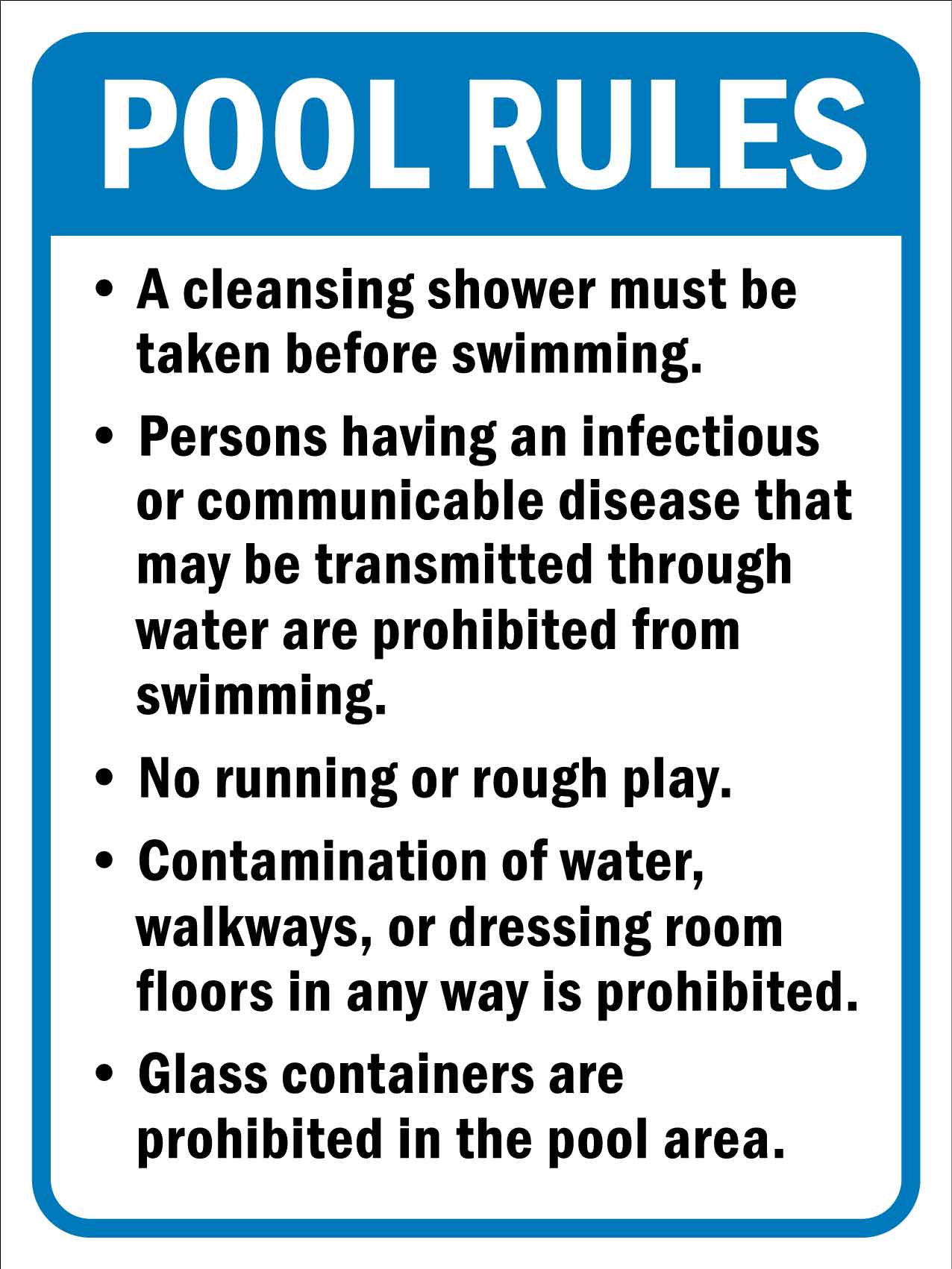 Pool Rules 3 Sign