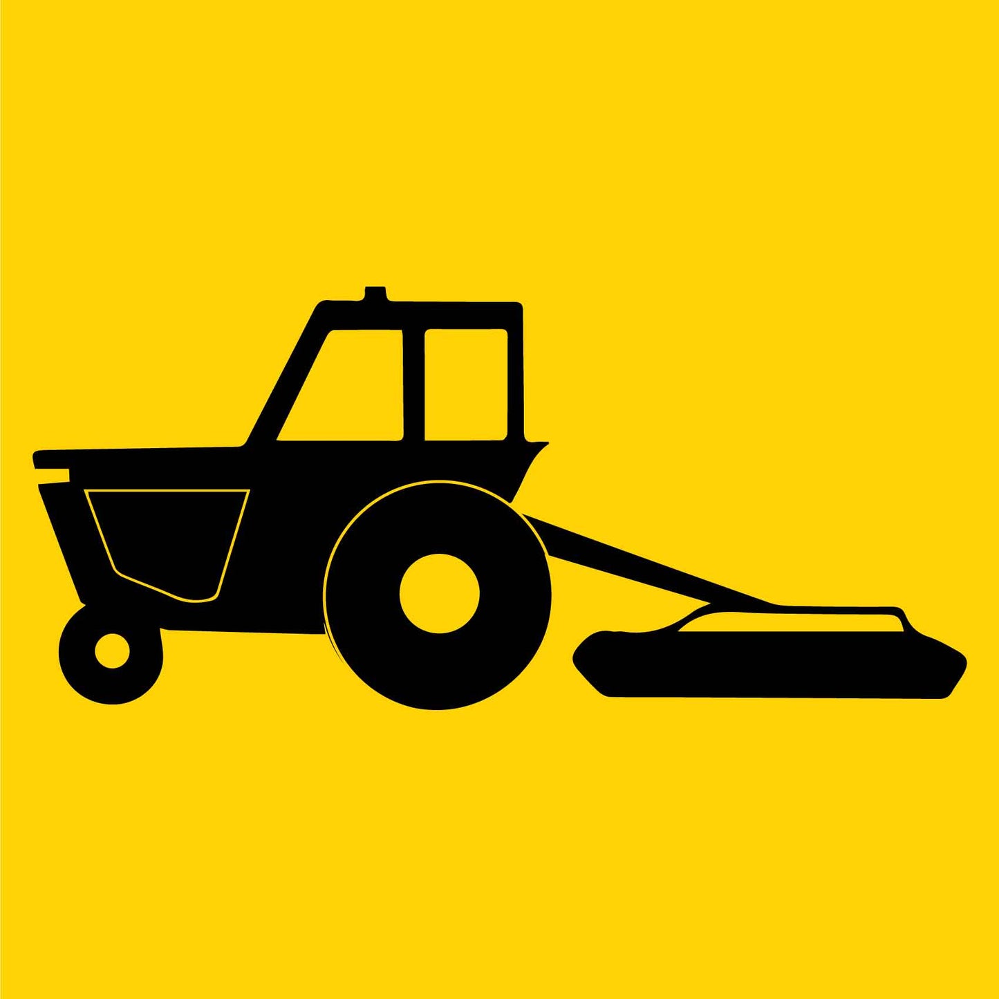Tractor Mowing Symbol Multi Message Traffic Sign