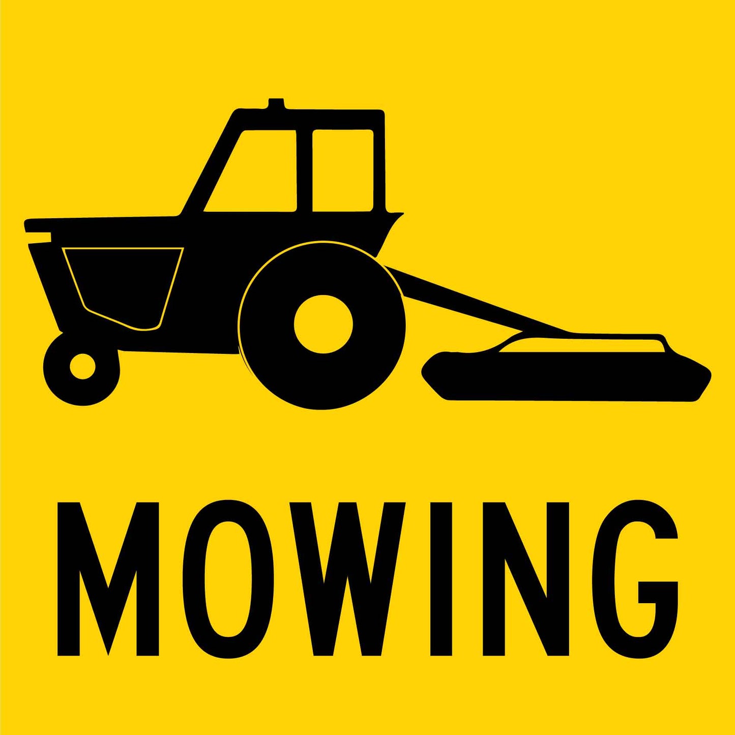 Tractor Mowing Multi Message Traffic Sign