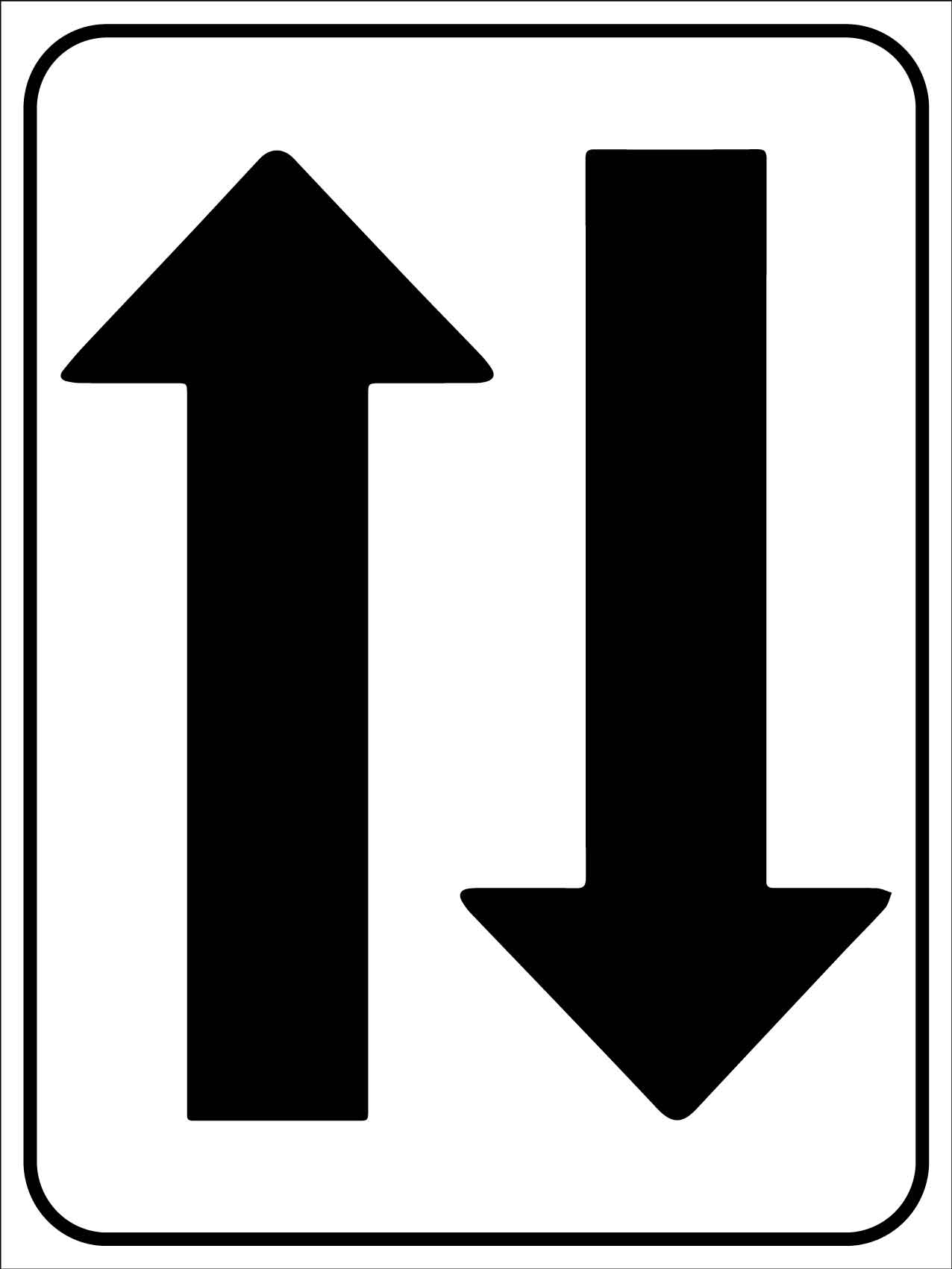 Two Way Black Arrows Sign