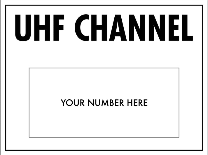 UHF Channel Sign New Signs