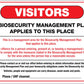 Visitors Biosecurity Management Plan QLD Sign