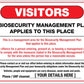 Visitors Biosecurity Management Plan QLD Sign