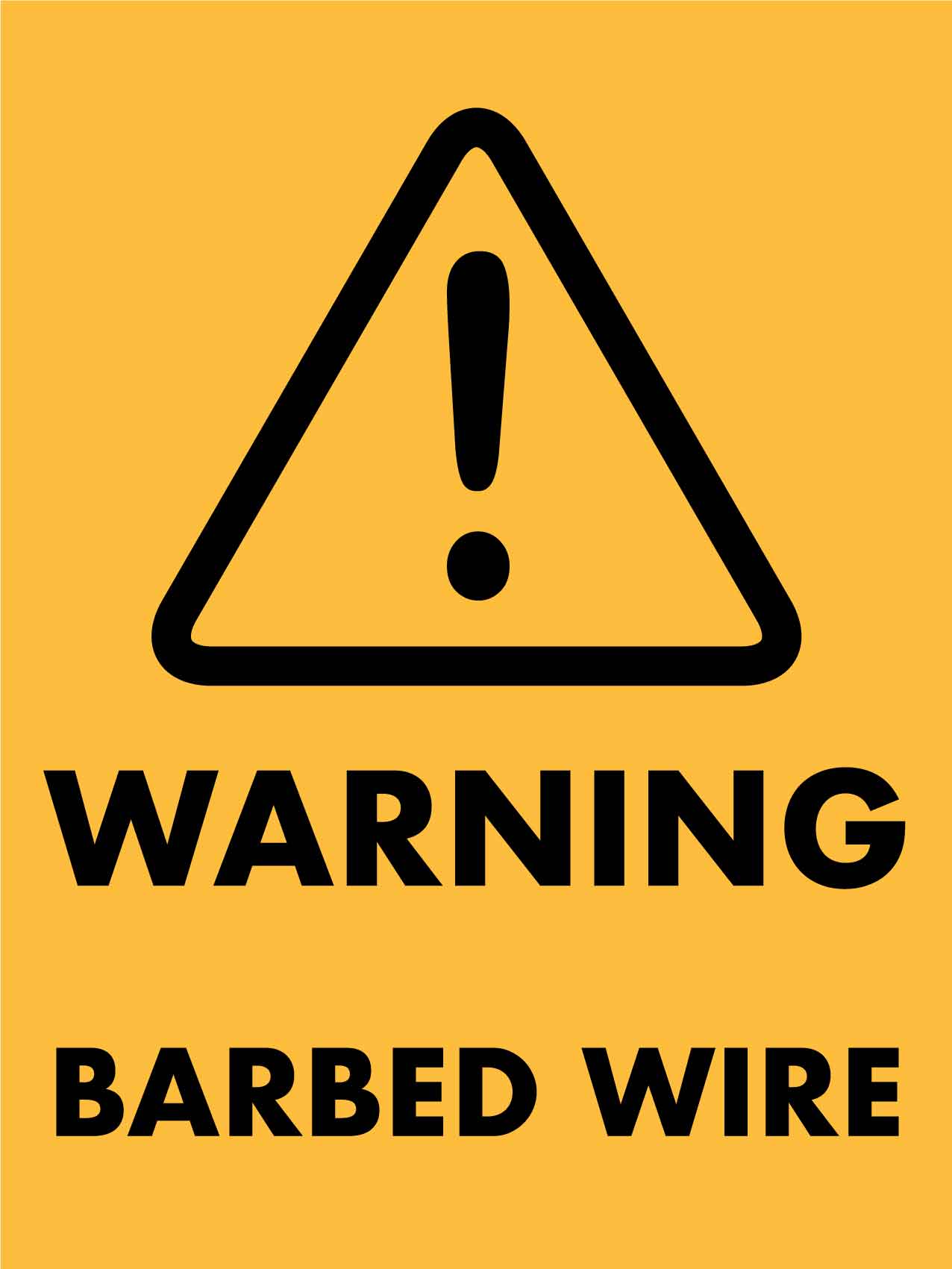Warning Barbed Wire Sign