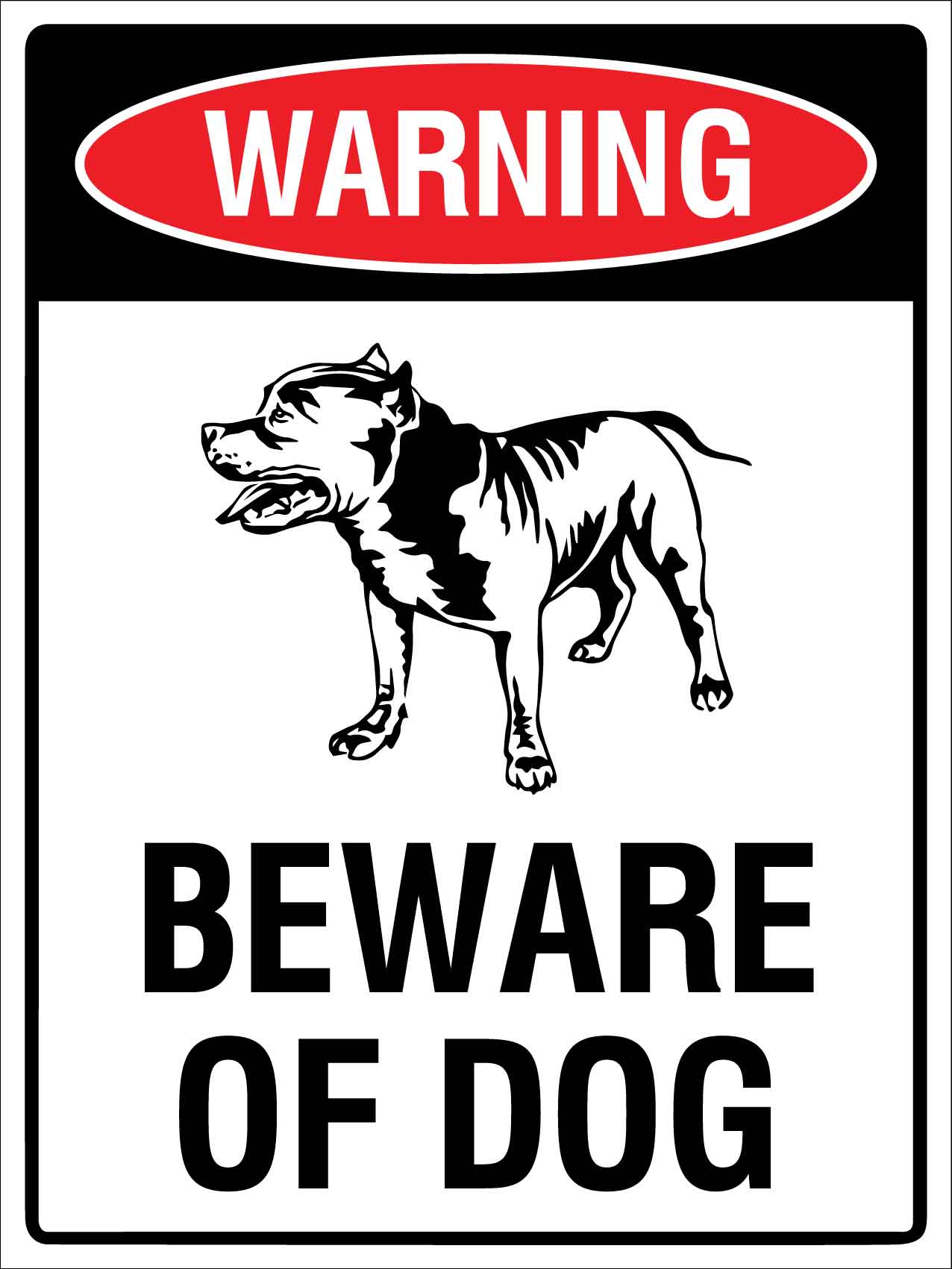 Warning Beware Of Dog Staffy Sign