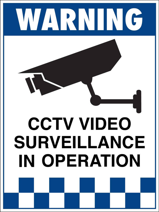 Warning CCTV Video Surveillance In Operation Sign