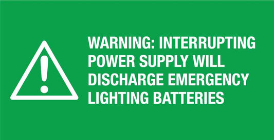 Warning Interrupting Power Supply Small Sign