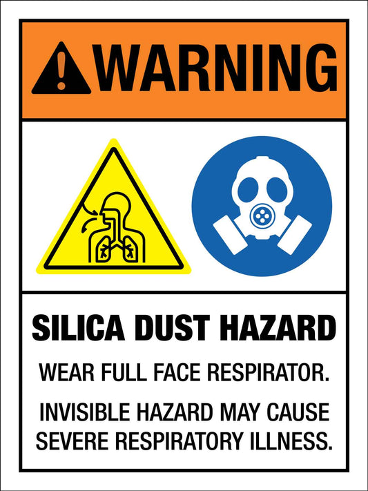 Warning Silica Dust Hazard Sign