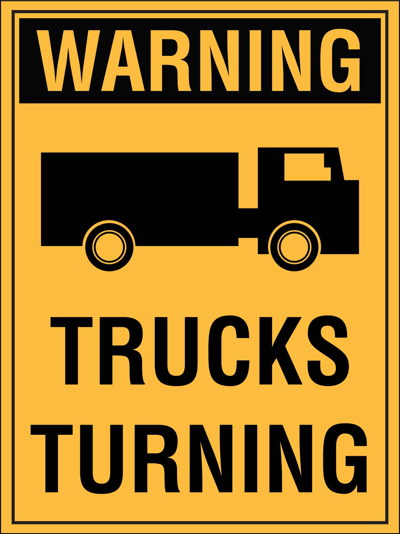 Warning Trucks Turning Sign