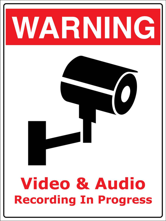Warning Video & Audio Recording In Progress Sign