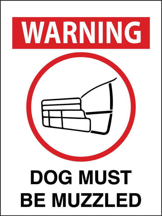 Warning Dog Must Be Muzzled Sign