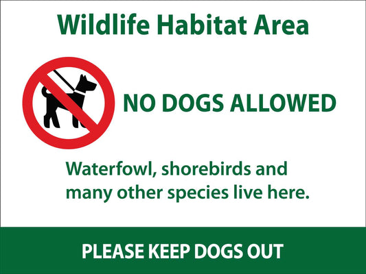 Wildlife Habitat Area No Dogs Sign