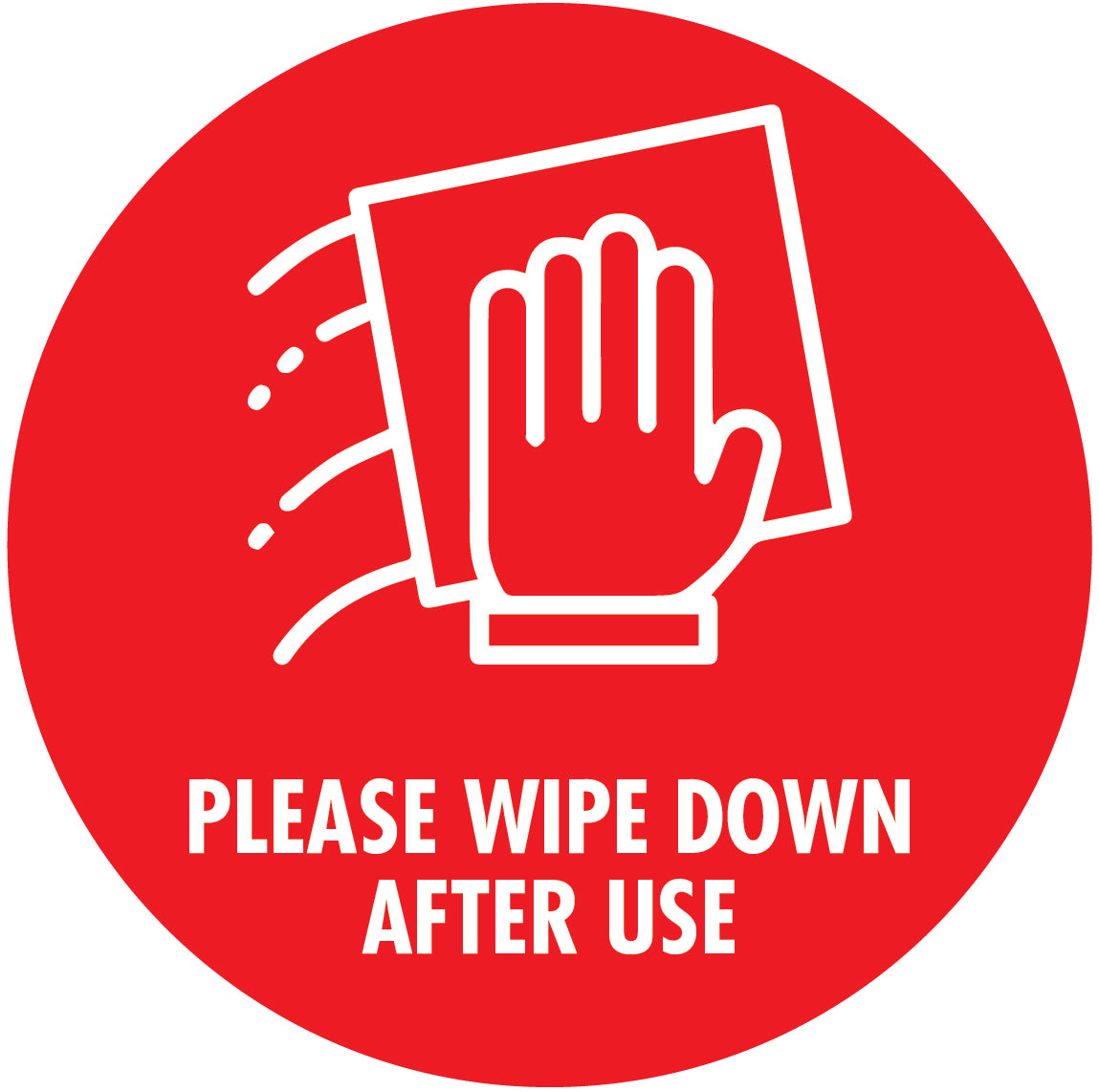 Wipe Down Red Decal