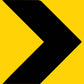 Yellow Bolder Arrow Multi Message Traffic Sign