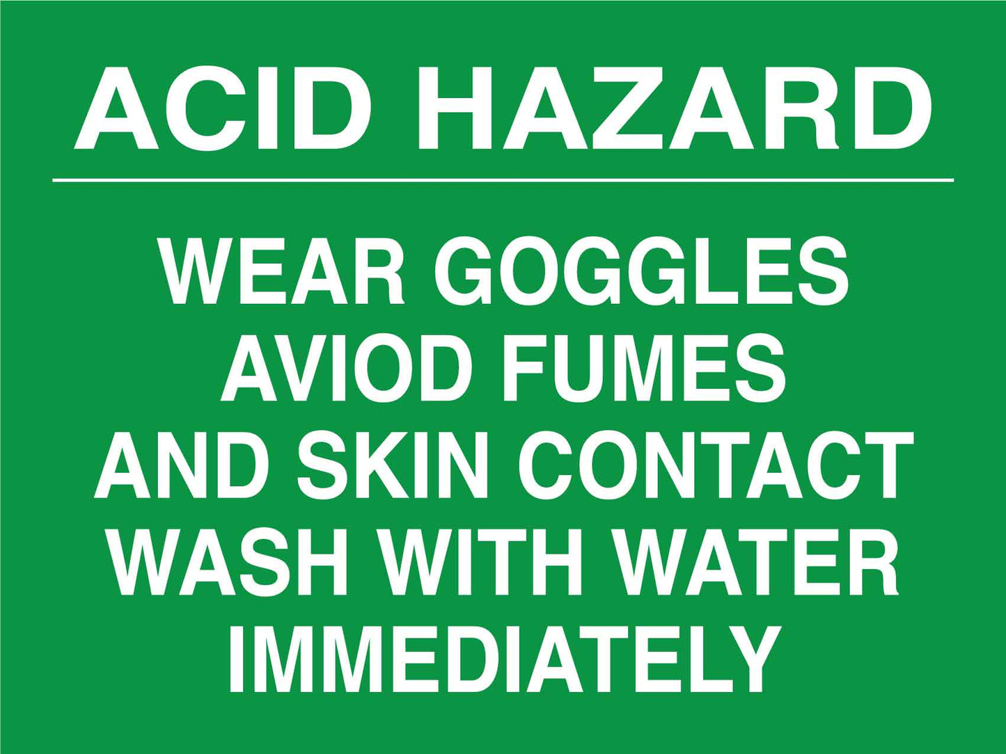 Acid Hazard Sign - New Signs