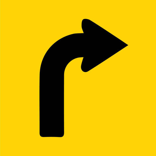Arrow Curved Right Multi Message Traffic Sign - New Signs