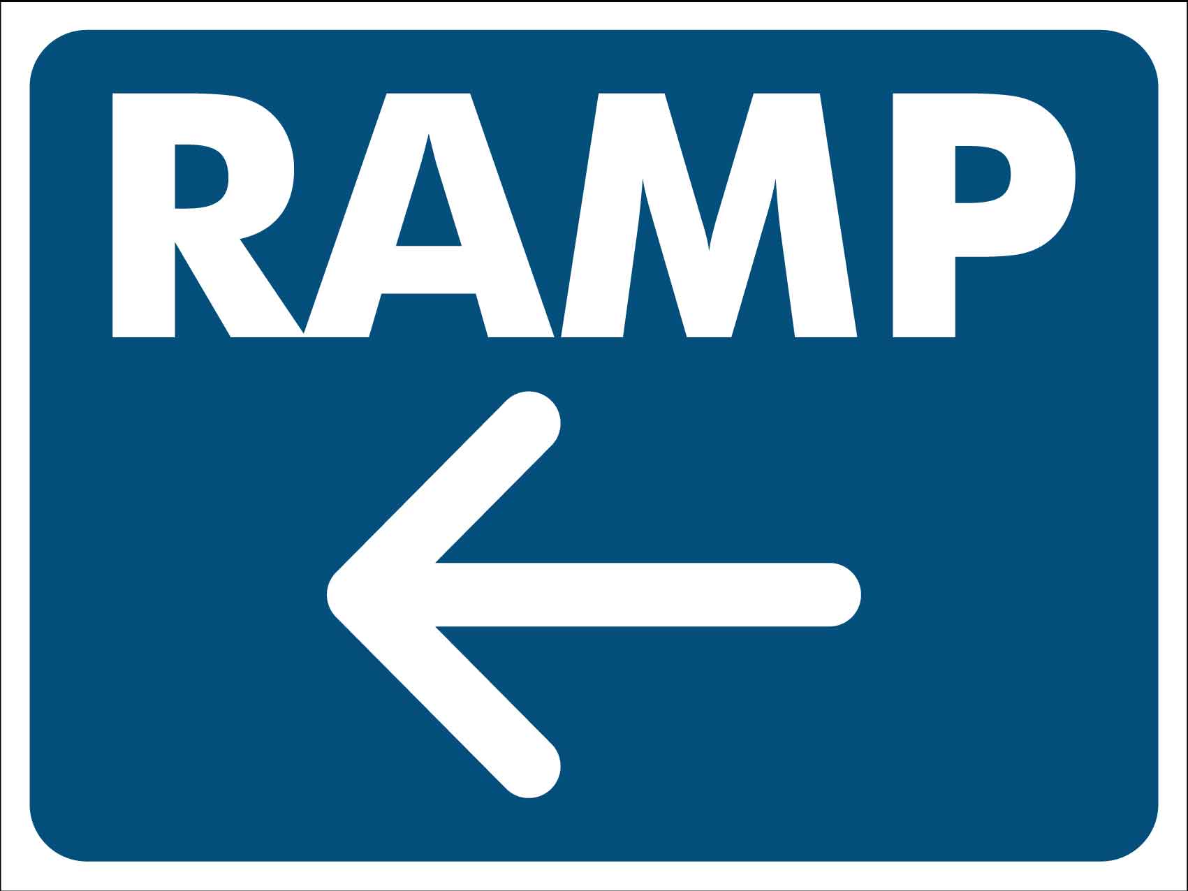Arrow Ramp Left Sign - New Signs