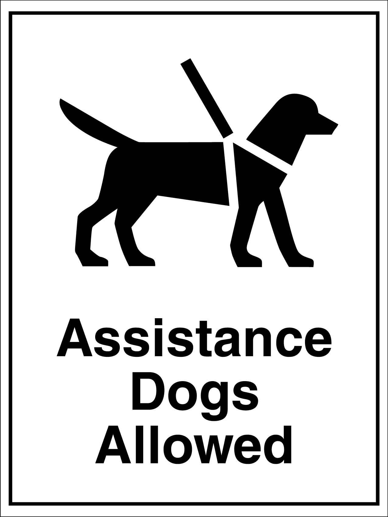 Assistance Dogs Allowed Sign - New Signs