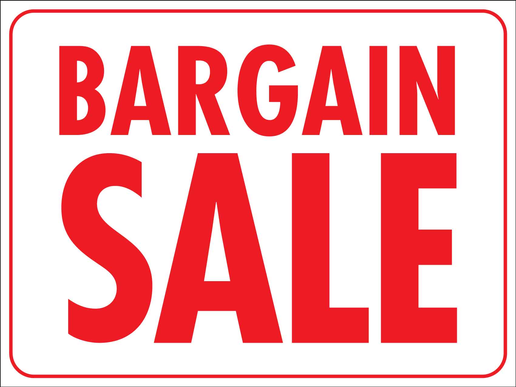 Bargain Sale Sign – New Signs