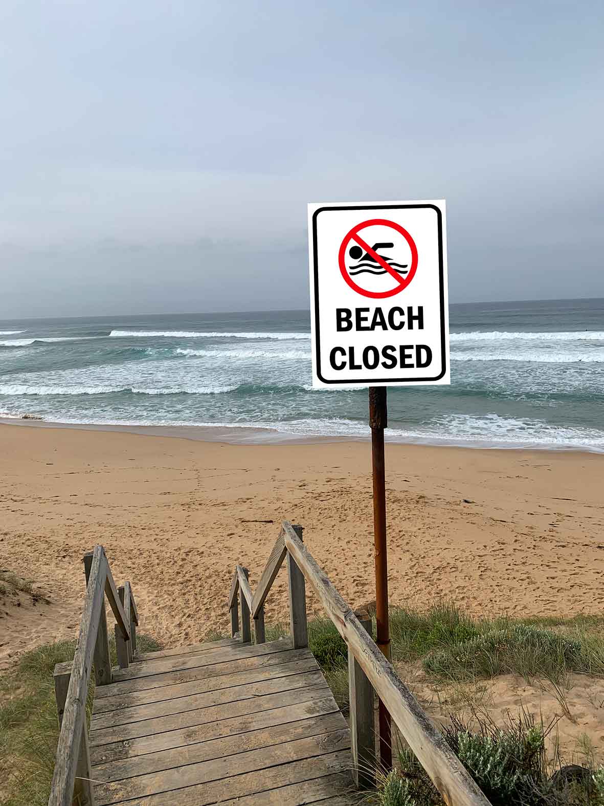 Beach Closed Sign - New Signs