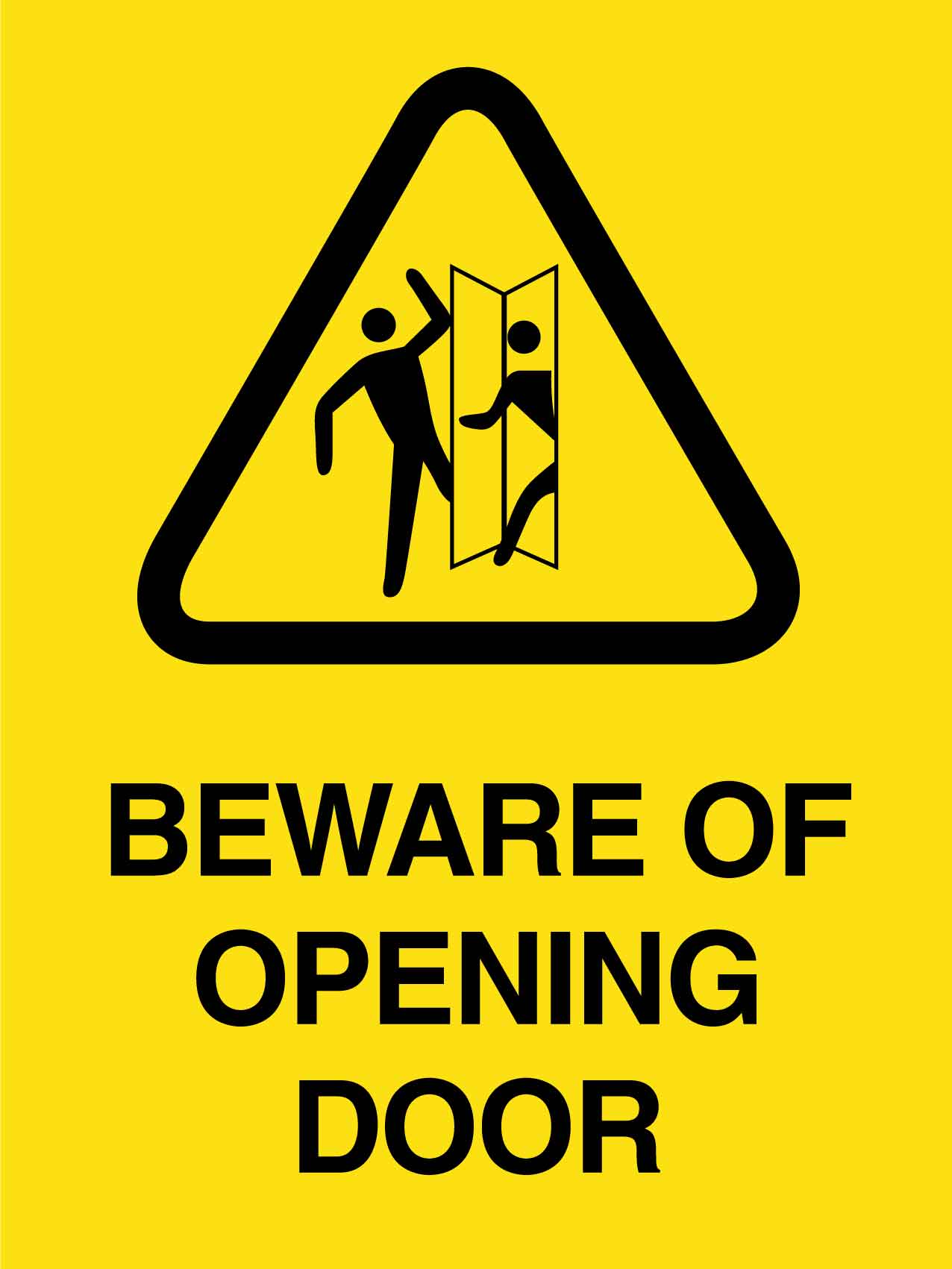 Beware of Opening Door Sign - New Signs