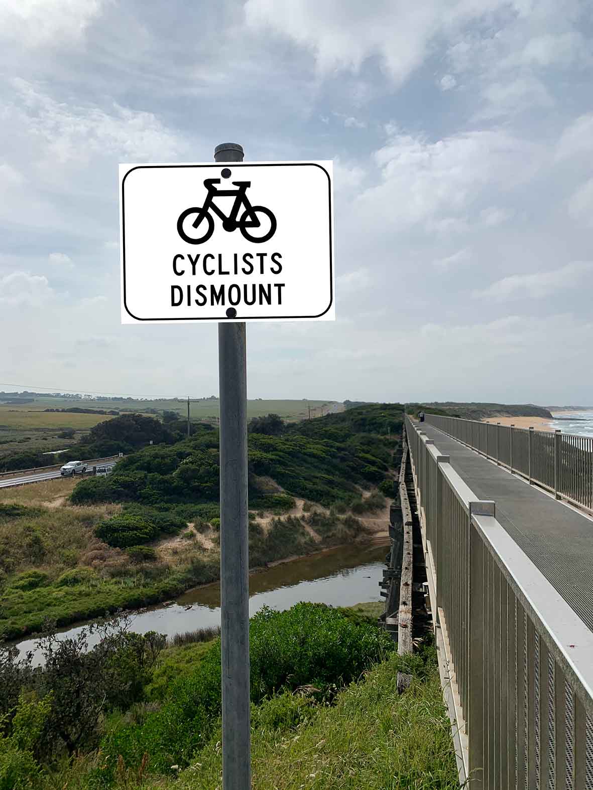 Bike Cyclist Dismount Sign - New Signs
