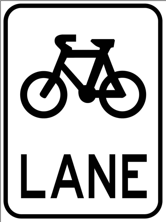 Bike Lane Black Sign - New Signs