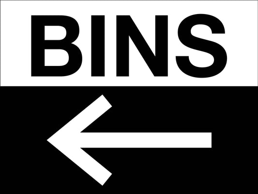 Bins (Left Arrow) Sign - New Signs